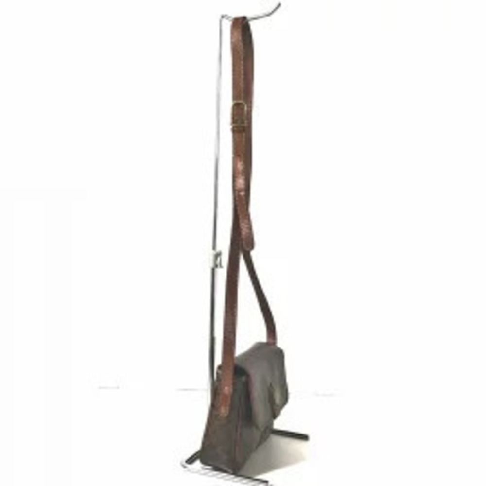 Celine Macadam Shoulder Bag Crossbody Dark Brown Polyvinyl Chloride Leather